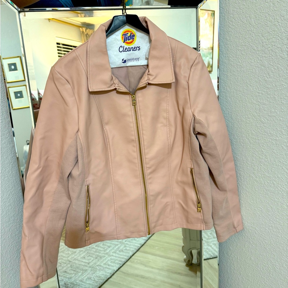 Women's marc new york Blush Pink leather jacket. Size Large.